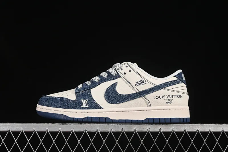 All categories Nk SB Dunk Series Nk SB Dunk Low High-end customized low-top sneakers Nike SB Dunk Low LV series Denim blue hook Anniversary high-end customized low-top casual sneakers FC1688-221
